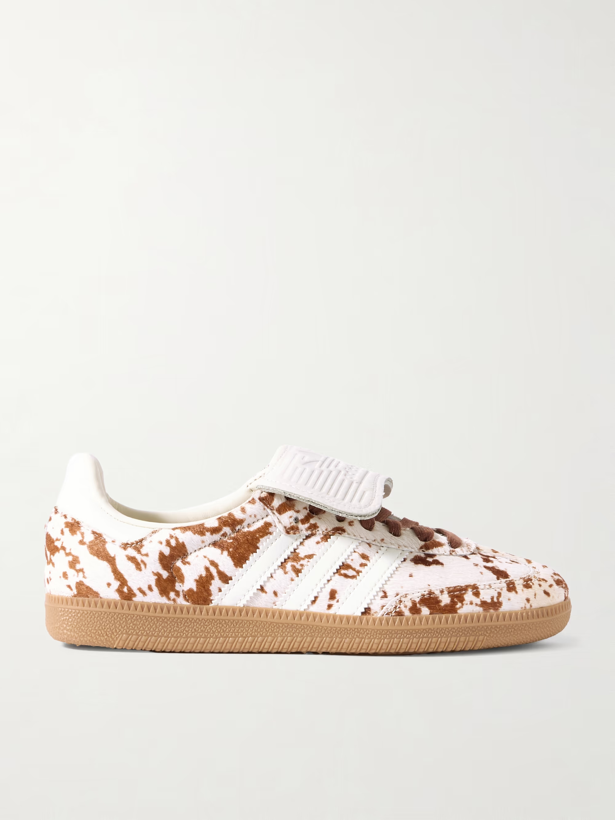 Samba LT leather-trimmed cow-print pony hair sneakers | NET-A-PORTER (US)