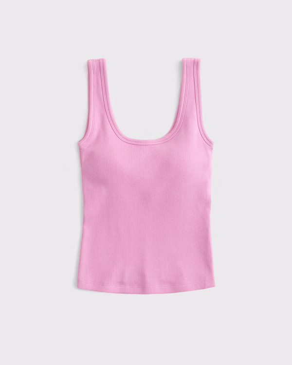 Bra-Free Rib Scoopneck Tank | Abercrombie & Fitch (US)