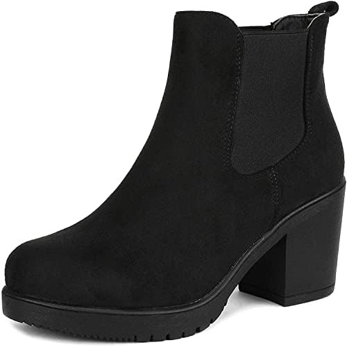 DREAM PAIRS Women's High Chunky Heel Chelsea Ankle Boots Slip On Elastic Fall Heeled Booties Shoe... | Amazon (US)