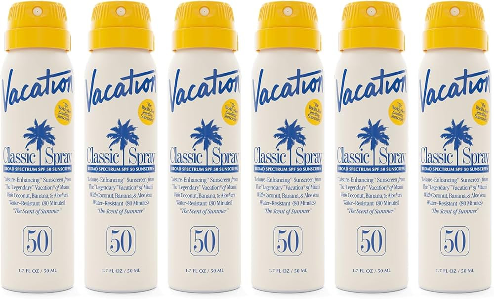 Vacation Mini Classic Sunscreen Spray SPF 50, Water-Resistant, Mini Sunscreen Bulk Party Favor, S... | Amazon (US)