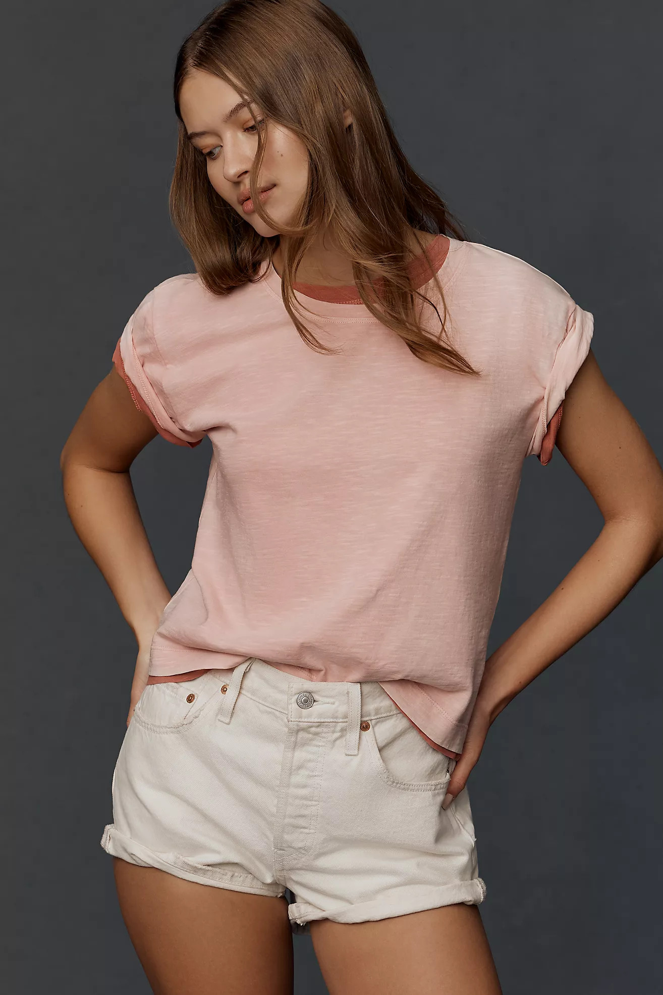 The Billy Regenerative Cotton Crew Tee by Pilcro | Anthropologie (US)
