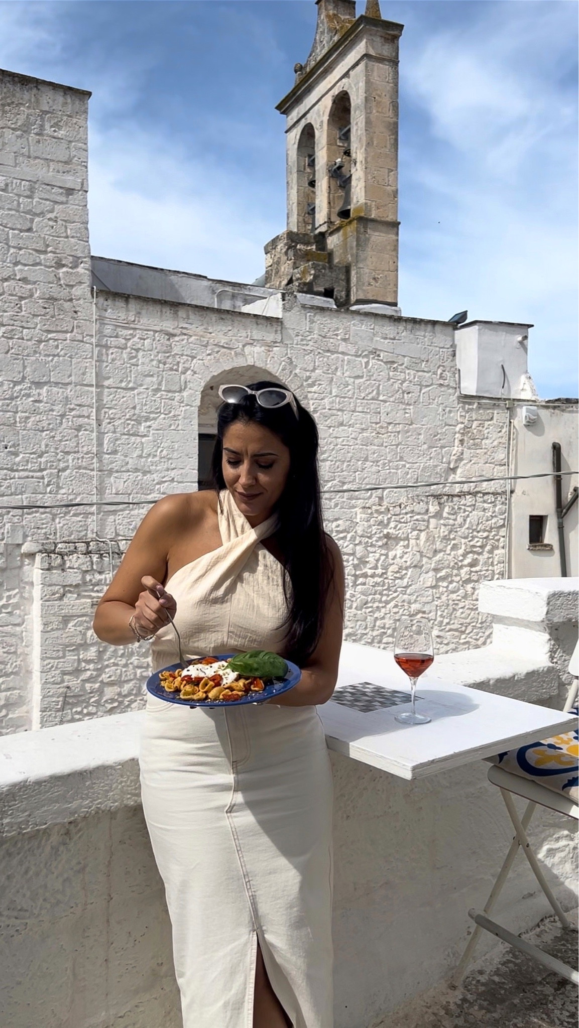 Summer neutral outfit inspiration ☀️🤍

white denim maxi skirt, Mango, H&M, Halterneck top, summer style, classy outfit, white summer, occhiali Aire, ASOS, date outfit, Italy. 

#LTKstyletip #LTKeurope #LTKSeasonal