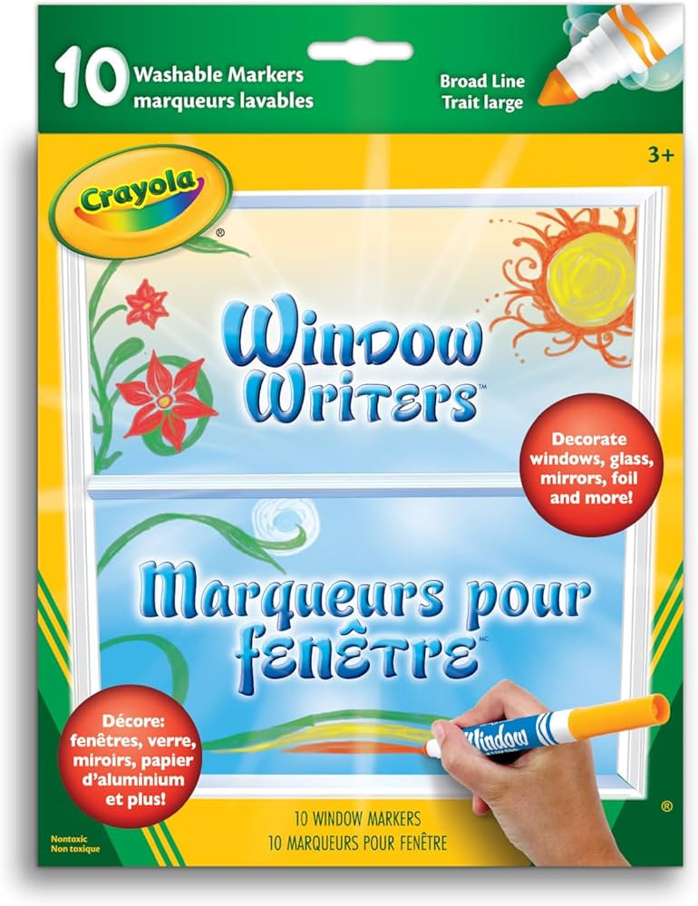 Crayola Washable Window Markers Arts & Crafts (56-9704) 10 Count (Pack of 1) | Amazon (US)