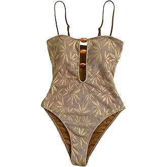 SOLY HUX Women's One Piece Swimsuit Cutout Bathing Suits High Cut Swimwear Vacation Cruise Wear | Amazon (US)