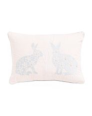 14x20 Embroidered And Beaded Bunny Pillow | TJ Maxx