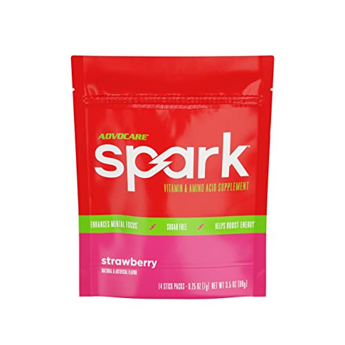 AdvoCare Spark Vitamin & Amino Acid Supplement - Focus & Energy Drink Powder Mix with Vitamin A, B-6, C & E - Also Includes L-Carnitine & L-Tyrosine - Strawberry, 14 Stick Packs | Amazon (US)