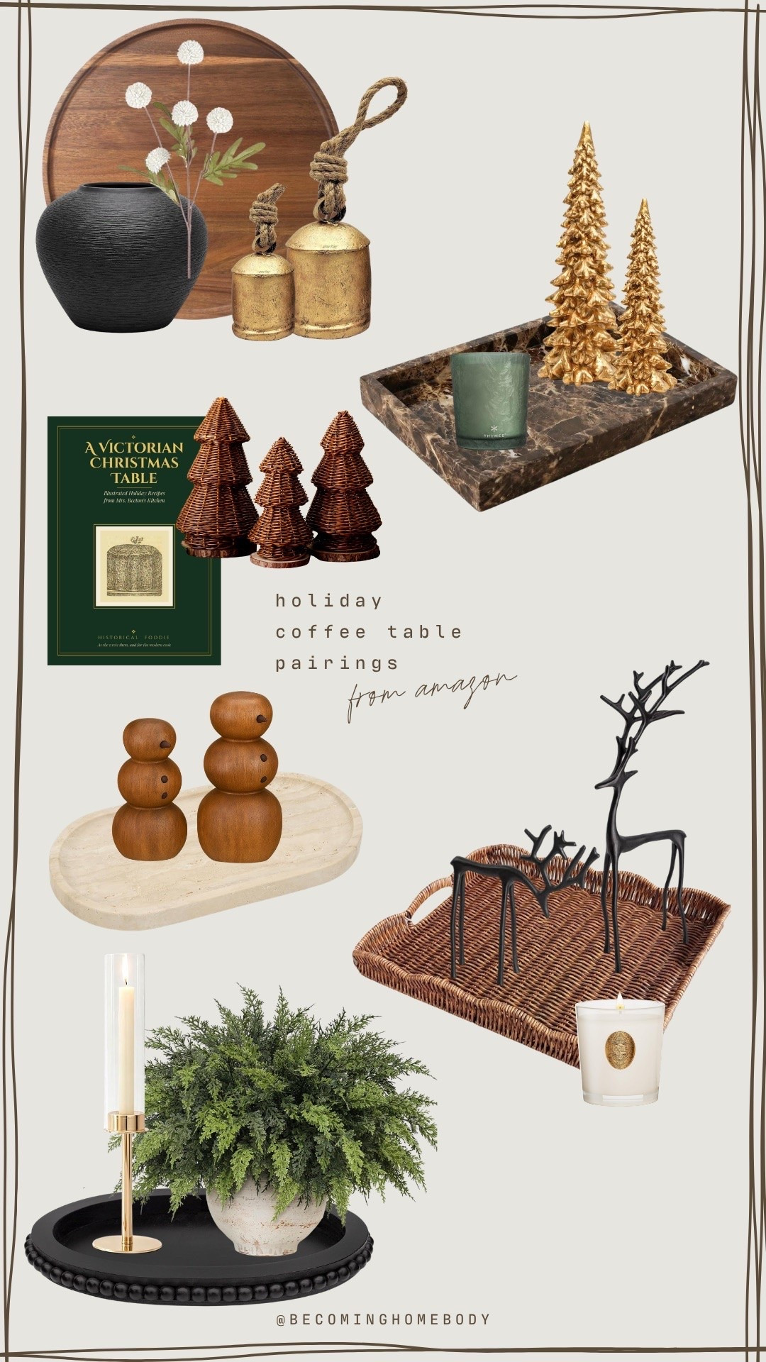 Holiday coffee table decor pairings ✨ So festive for the holiday season. I love that these are all from Amazon!

#LTKHome #LTKSeasonal