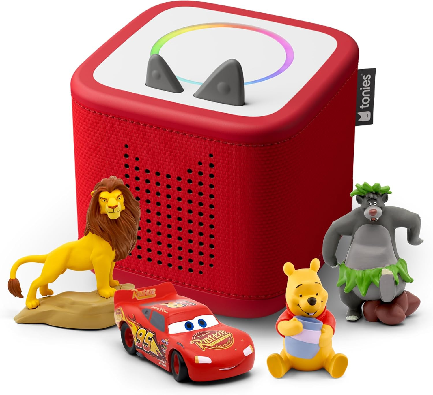 Toniebox 2 Audio Player Disney Bundle for Kids 3+ with Lightning McQueen, Simba, Winnie The Pooh, and Baloo - Sunset Red | Amazon (US)