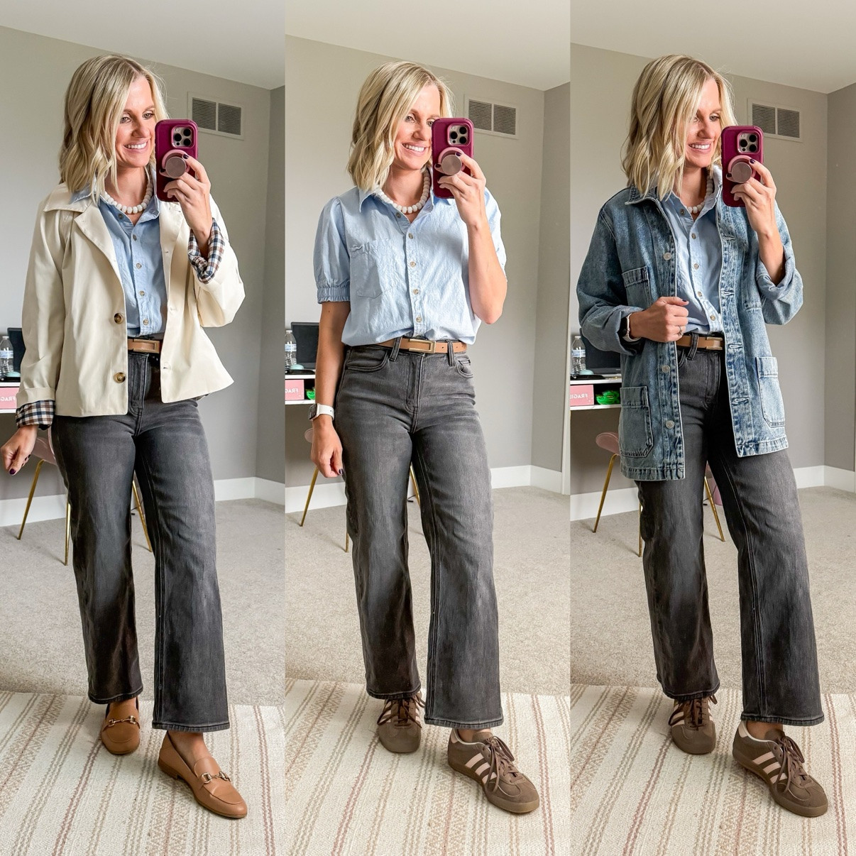 Fall Capsule 2026 🍂 Three ways I'm styling my black wide-leg pants! This is look 1 of 10 with this piece — my 20-piece capsule mixes and matches into 120 outfits. Which one is your favorite?! Shop the pieces on my LTK! 🤎 

 #fallcapsulewardrobe #capsulewardrobe #falloutfits #fallfashion #petitestyle #affordablefashion #ltkstyle #ltkfall