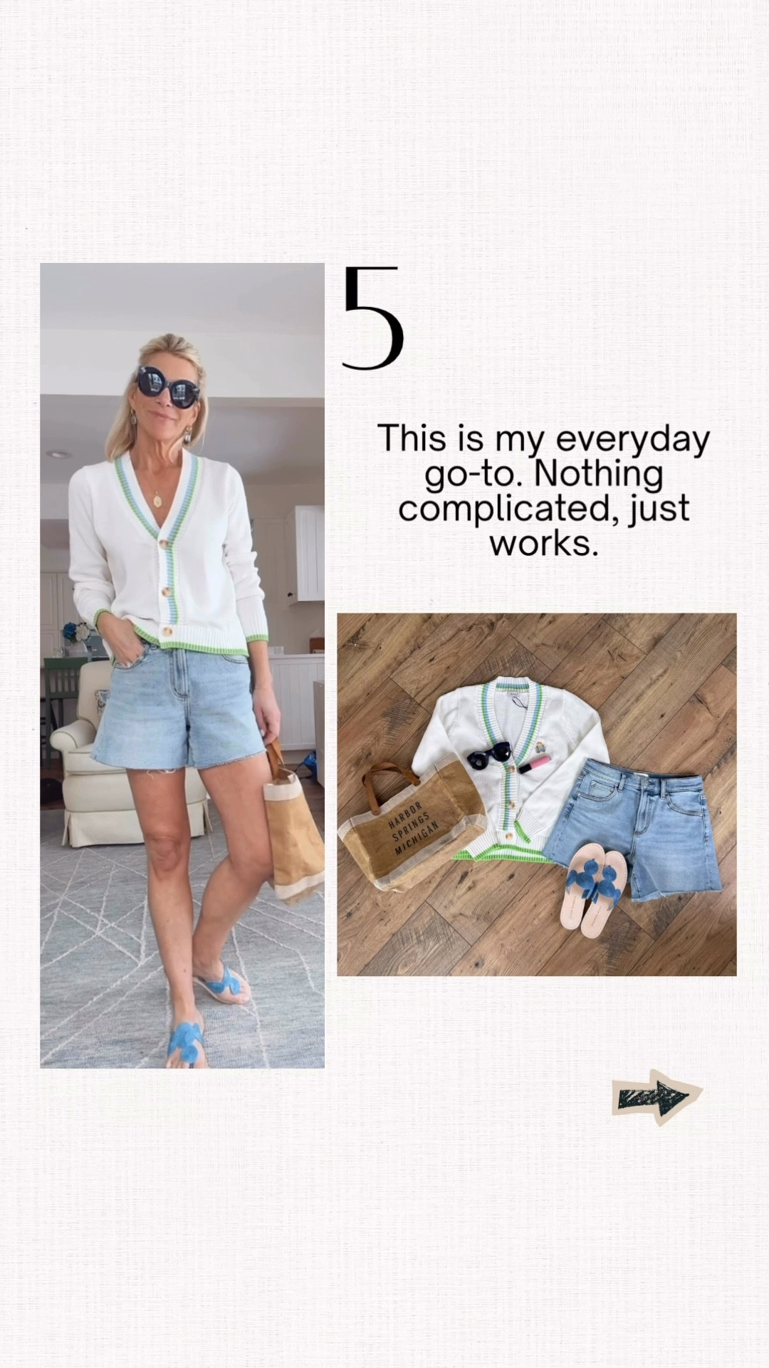 Effortless summer outfit with shorts and a cardigan. 

#LTKootd #LTKOver40 #LTKTravel