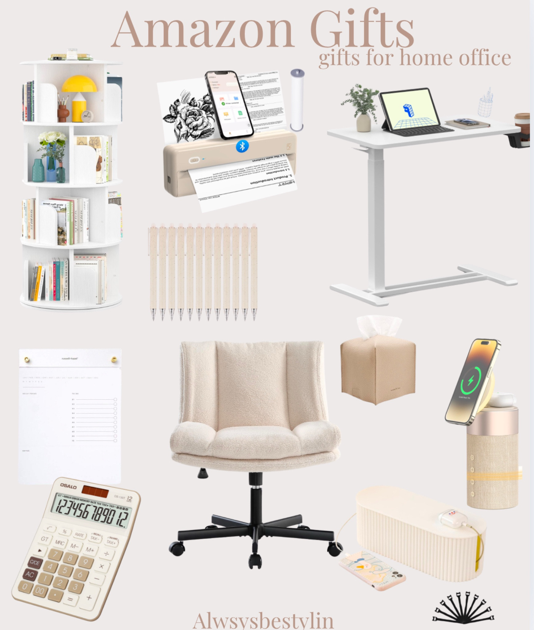 Transform your work-from-home setup this holiday season with the perfect Christmas gifts! Consider a sleek moving desk for flexibility, a stylish cross cross chair for comfort, and essential office supplies to boost productivity. Don't forget to include office organization tools to keep everything tidy and efficient. These thoughtful gifts will create a productive workspace that she will love! #ChristmasGifts #WorkFromHome #OfficeSupplies #HomeOffice #DeskSetup #HolidayShopping #OfficeOrganization

#LTKSaleAlert #LTKGiftGuide #LTKSeasonal