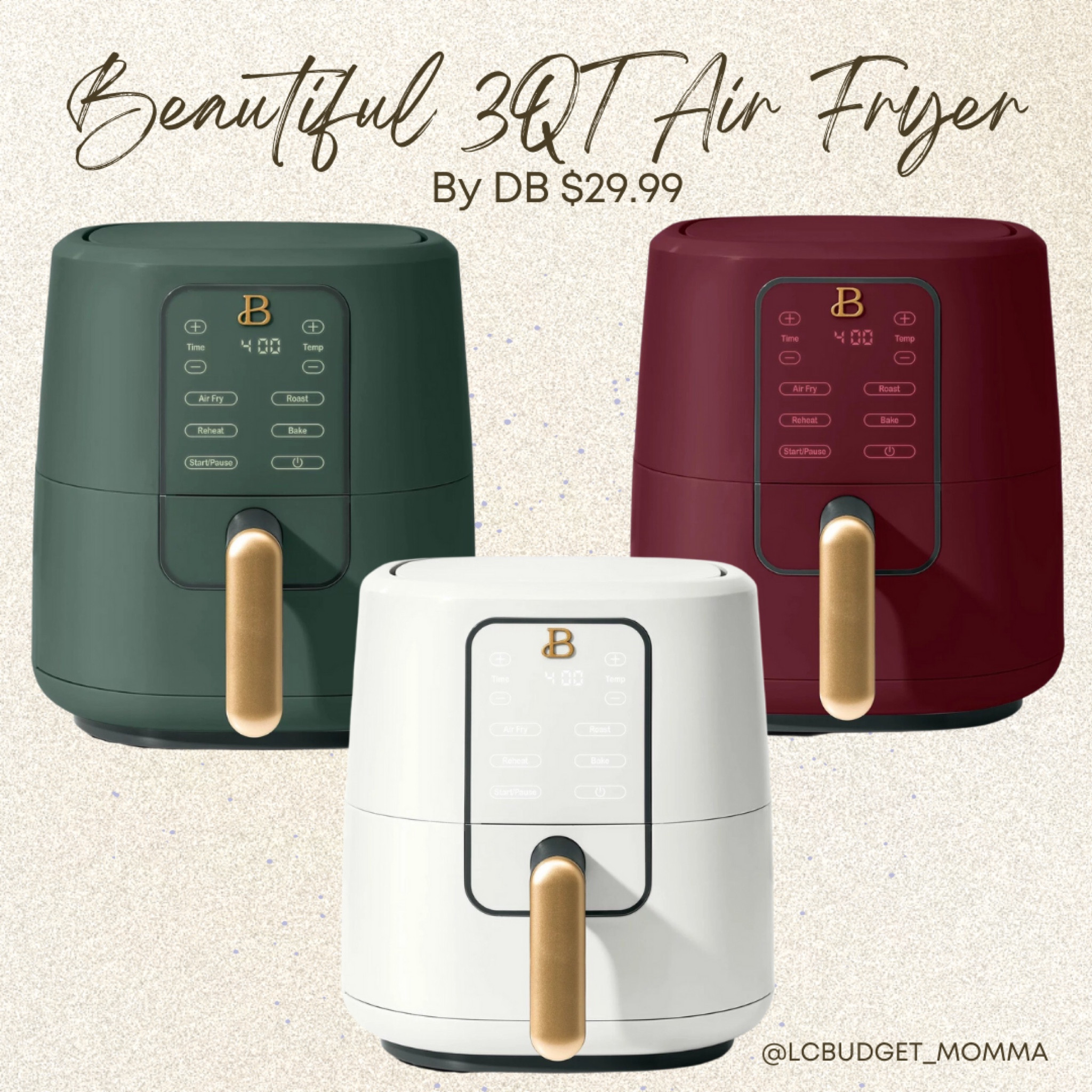 All 3 COLORS are IN STOCK! ✨

#airfryer #walmart #kitchen #beautifulbydrew #green #burgundy #white #walmartdeals 

#LTKsalealert #LTKGiftGuide #LTKhome