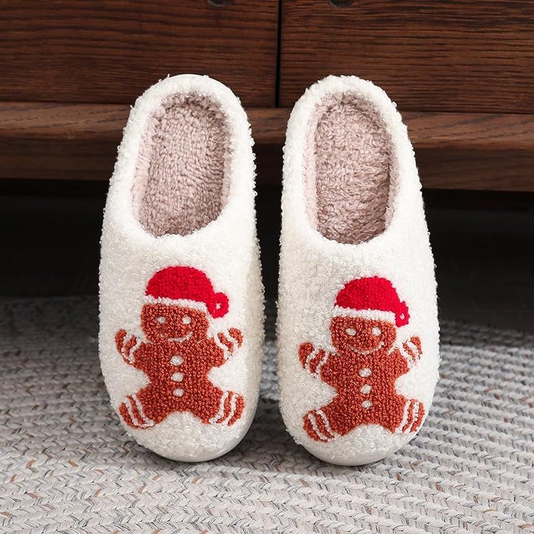 Manooby Christmas Reindeer Slippers for Women & Men,Cozy Santa Claus,Gingerbread Man,Christmas Tree  | Amazon (US)