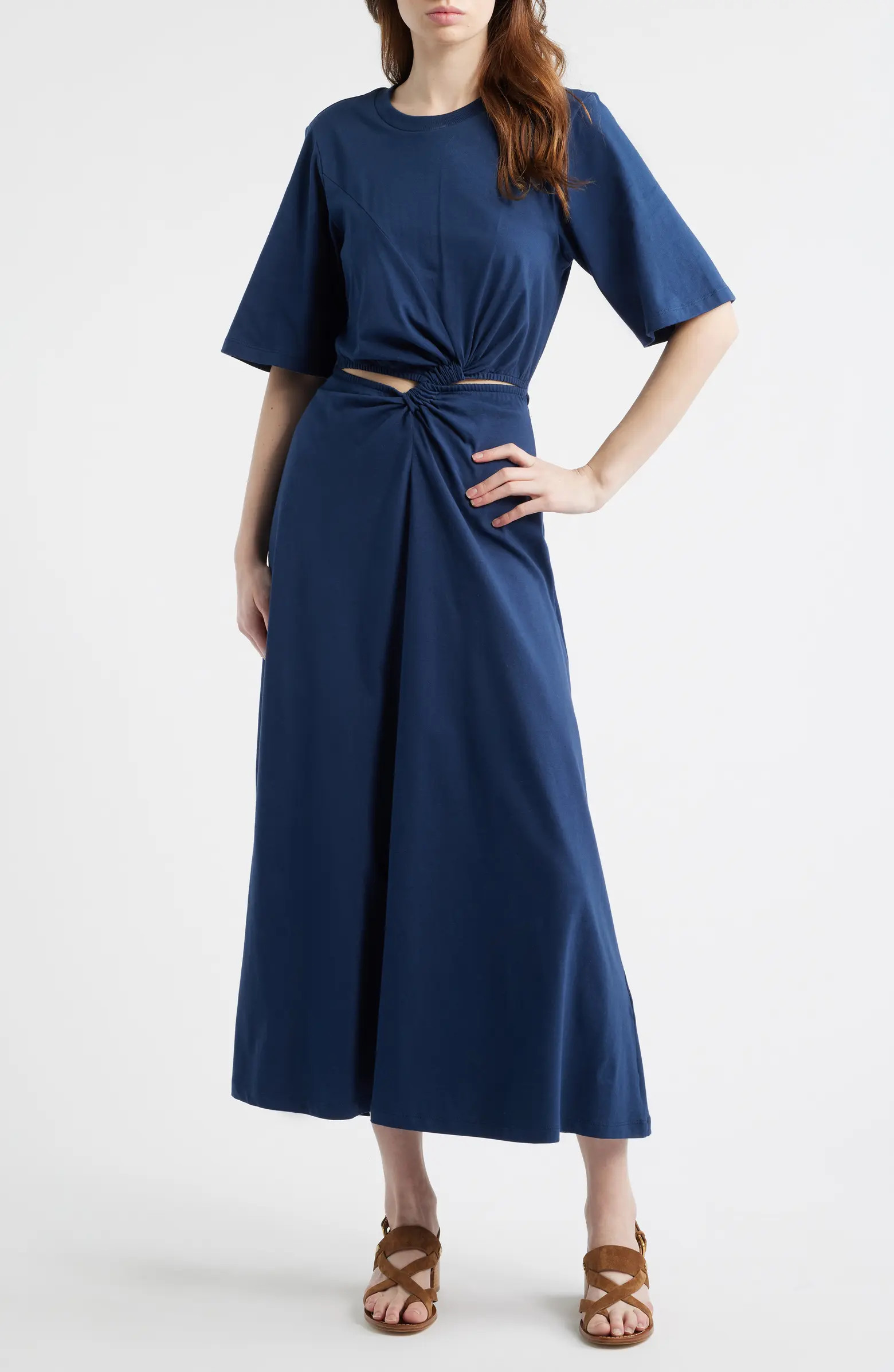 Waist Cutout Cotton Knit Dress | Nordstrom