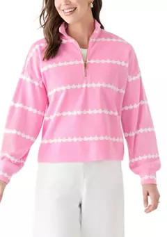 Crown & Ivy™ Women's 1/4 Zip Printed Popover Sweatshirt | Belk