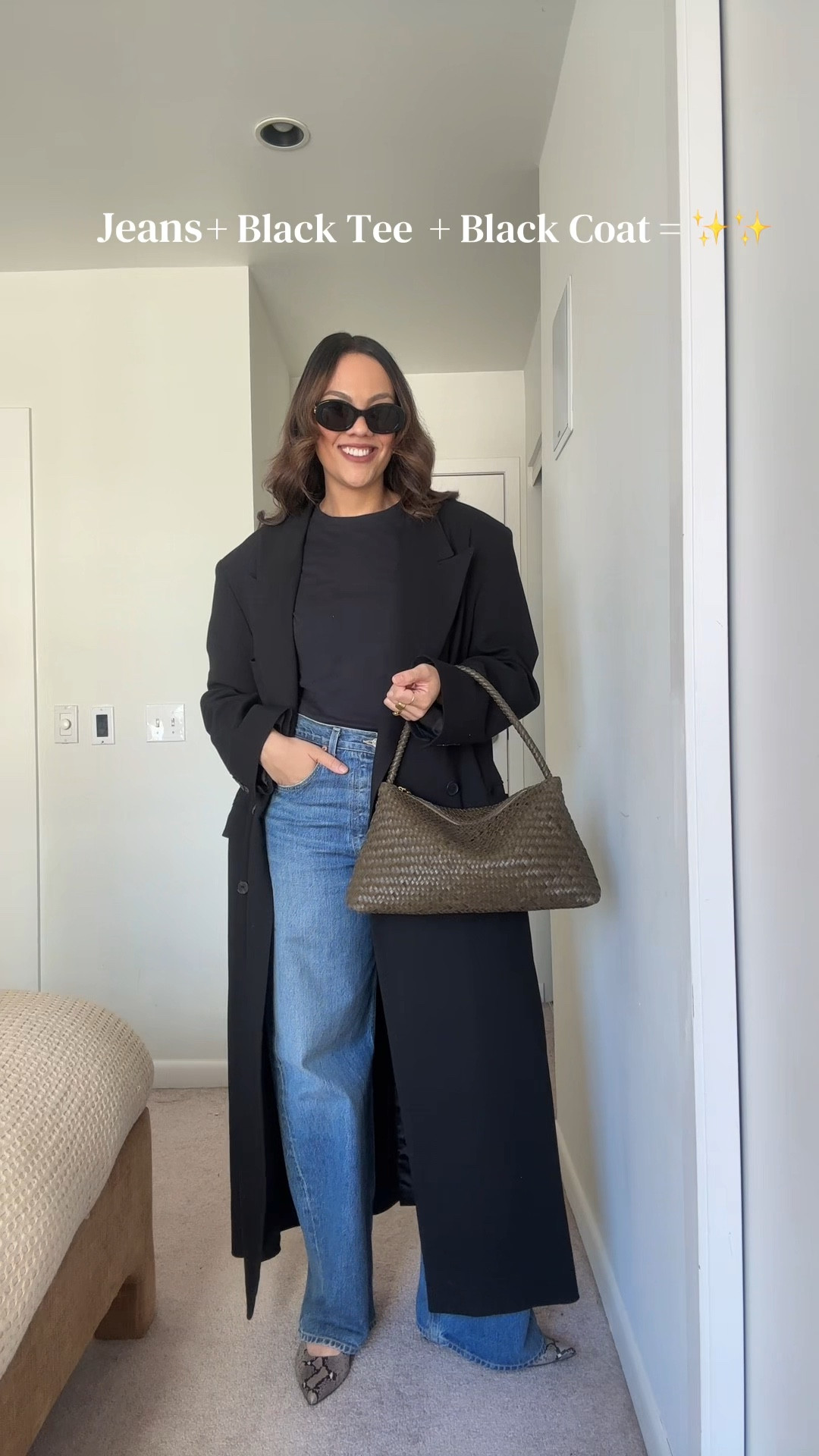 Three easy outfit combinations!

Outfit one:
-citizens of humanity medium wash baggy jeans, I have a size 29.
-Aritzia black T-shirt, I have a size medium.
-black, long jacket, similar options linked.
-Madewell olive green woven bag.
-Poppy Barley snake skin print kitten heels.
-Celine Triomphe black rounded sunglasses.

Outfit two:
-Aritzia midi lace trim skirt, I have a size large.
-Aritzia white T-shirt, I have a size medium.
-olive green, oversized, trenchcoat, similar options linked.
-Ganni leopard print tote bag. 

Outfit three:
-Zara brown barrel jeans, I have a size 8.
-Aritzia taupe bomber jacket, I have a size medium.
-Zara brown Mary Jane flats. 
-Tory Burch animal print bag. 



#LTKcanada #LTKjeans #LTKstyletip