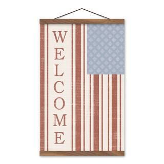 Welcome Flag Hanging Canvas with Frame | Michaels | Michaels Stores