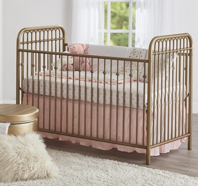 Little Seeds Monarch Hill Ivy Metal Crib, Gold | Ashley