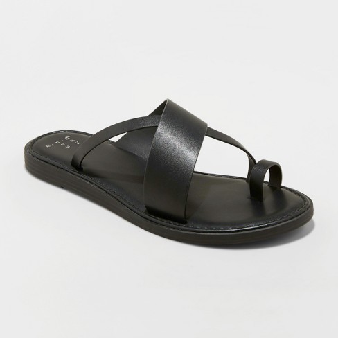 Women's Kallima Faux Leather Toe Ring Style Slide Sandals - A New Day™ | Target