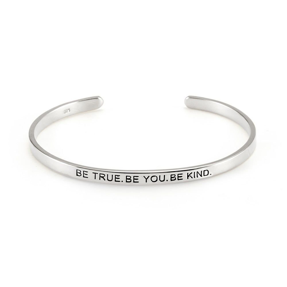 Be True Be You Be Kind Silver Message Bracelet - Clearance Final Sale | Eve's Addiction Jewelry