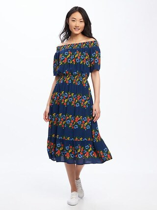 Off-the-Shoulder Crinkle-Gauze Dress for Women | Old Navy US