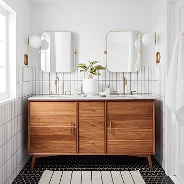 Mid-Century Double Bathroom Vanity (63") - Acorn | West Elm (US)