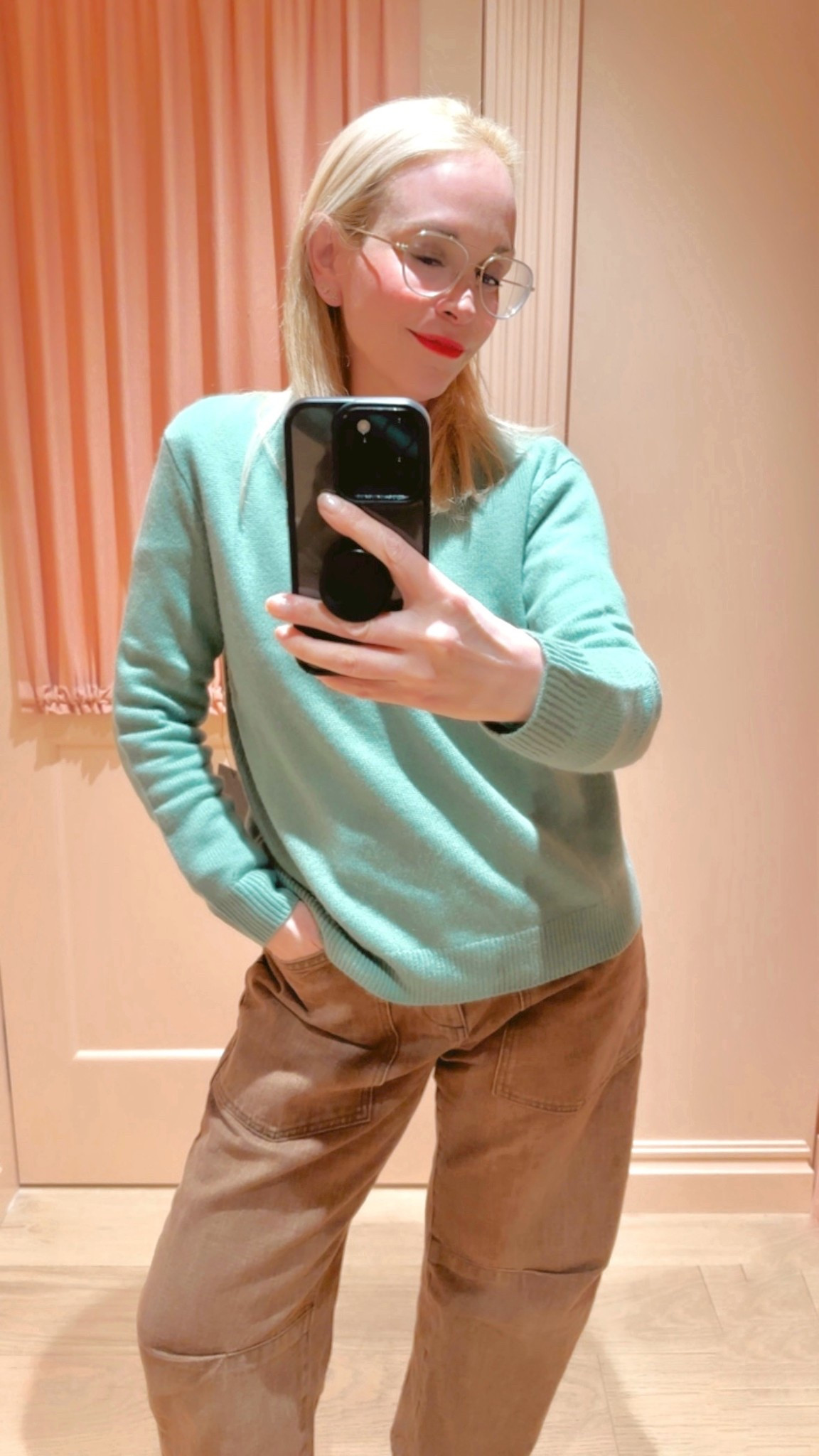 I ordered the chocolate cashmere. Sized down to xs.  So many good colors. Use showtime for Black Friday discount.

#LTKSaleAlert #LTKWorkwear #LTKPetite