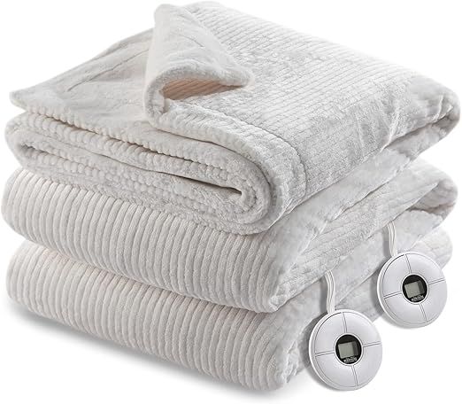 berkshire Blanket Corduroy Stripe Electric Heated Blanket | Dobby Textured Instant Warmth Electri... | Amazon (US)