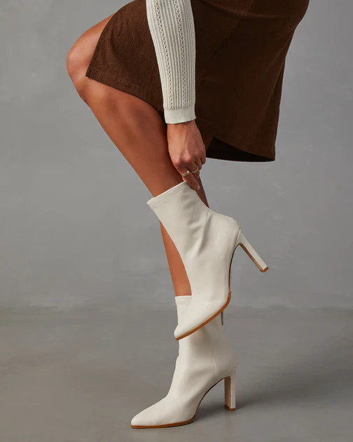 Billini Janelle Faux Leather Ankle Boots - Cream | VICI