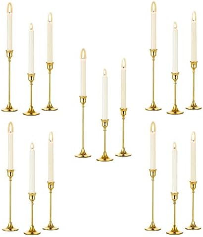 Gold Taper Candle Holders Bulk - Wedding Decorative Candlestick Holders Brass for Fireplace Mante... | Amazon (US)