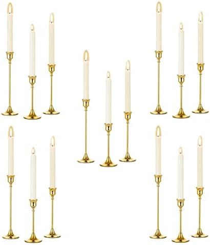 Gold Taper Candle Holders Bulk - Wedding Decorative Candlestick Holders Brass for Fireplace Mante... | Amazon (US)