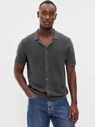 Short-Sleeve Sweater Shirt | Old Navy (US)
