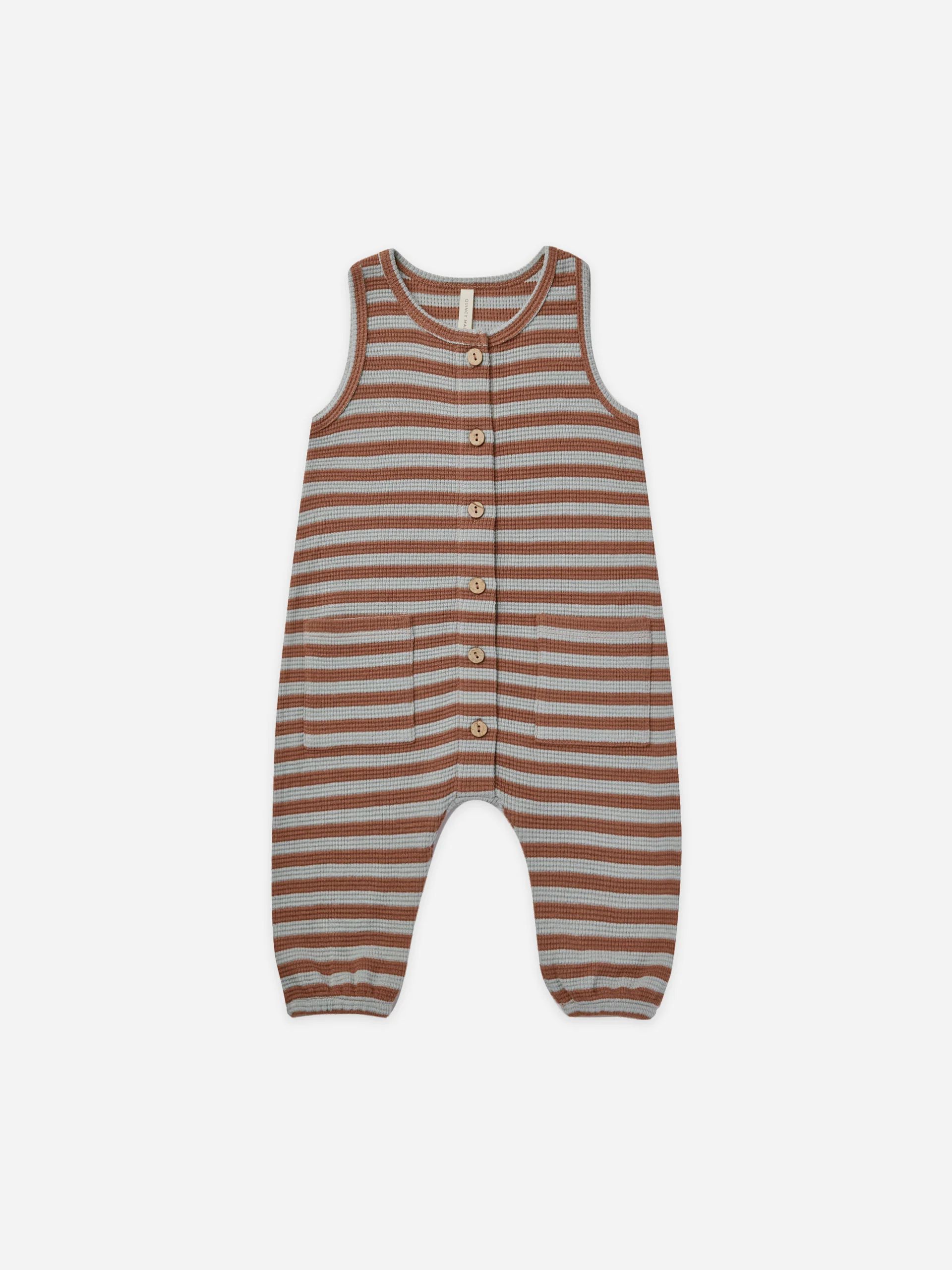 Waffle Jumpsuit | Sienna + Sky Stripe | Quincy Mae