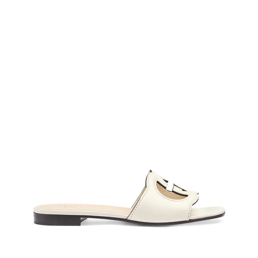 Gucci, Sliders, female, White, 3 1/2 UK, Slide Sandal with Interlocking G | Miinto UK Ltd