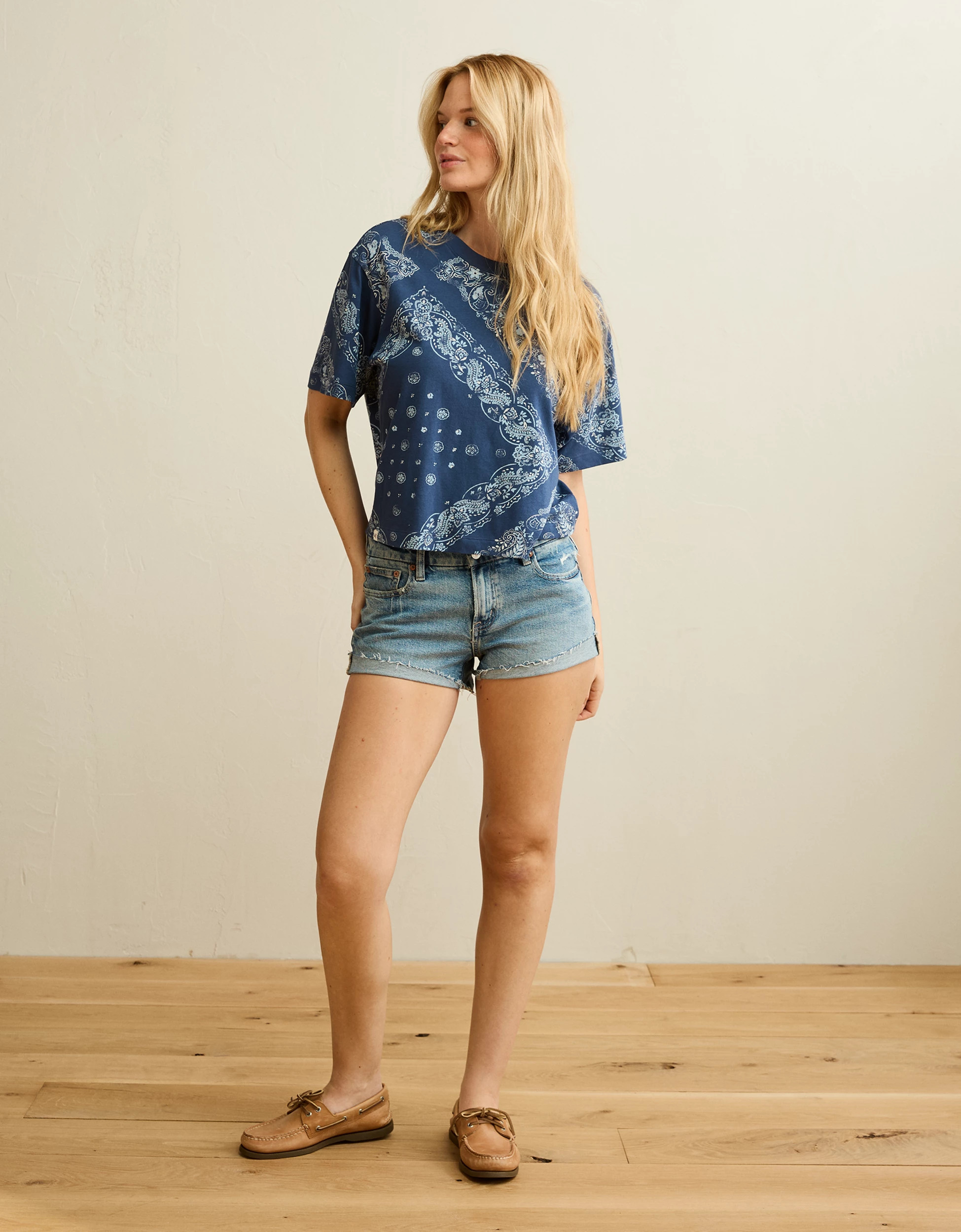 AE Boxy Fit Americana T-Shirt | American Eagle Outfitters (US & CA)