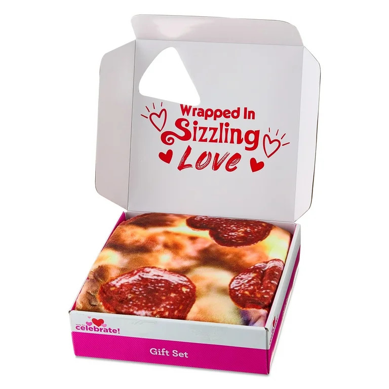 Pizza Blanket Gift Set, Brown, 58.5" x 58.5", Valentine's Day by Way To Celebrate | Walmart (US)