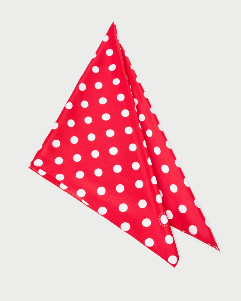 Beverly Red/White Silk Scarf | Loeffler Randall
