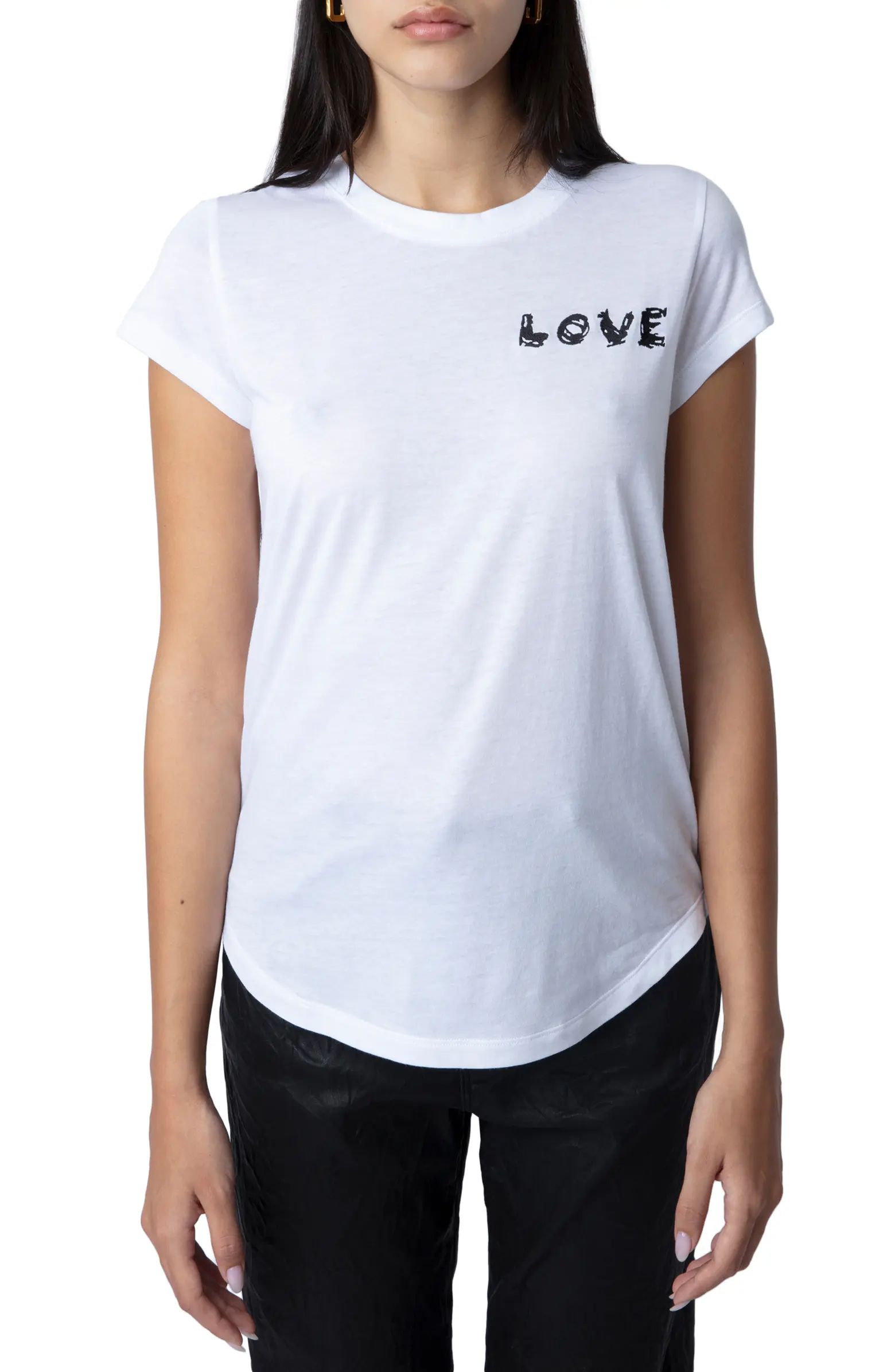 Zadig & Voltaire Woop Love Embroidered Cotton & Modal Graphic T-Shirt | Nordstrom | Nordstrom