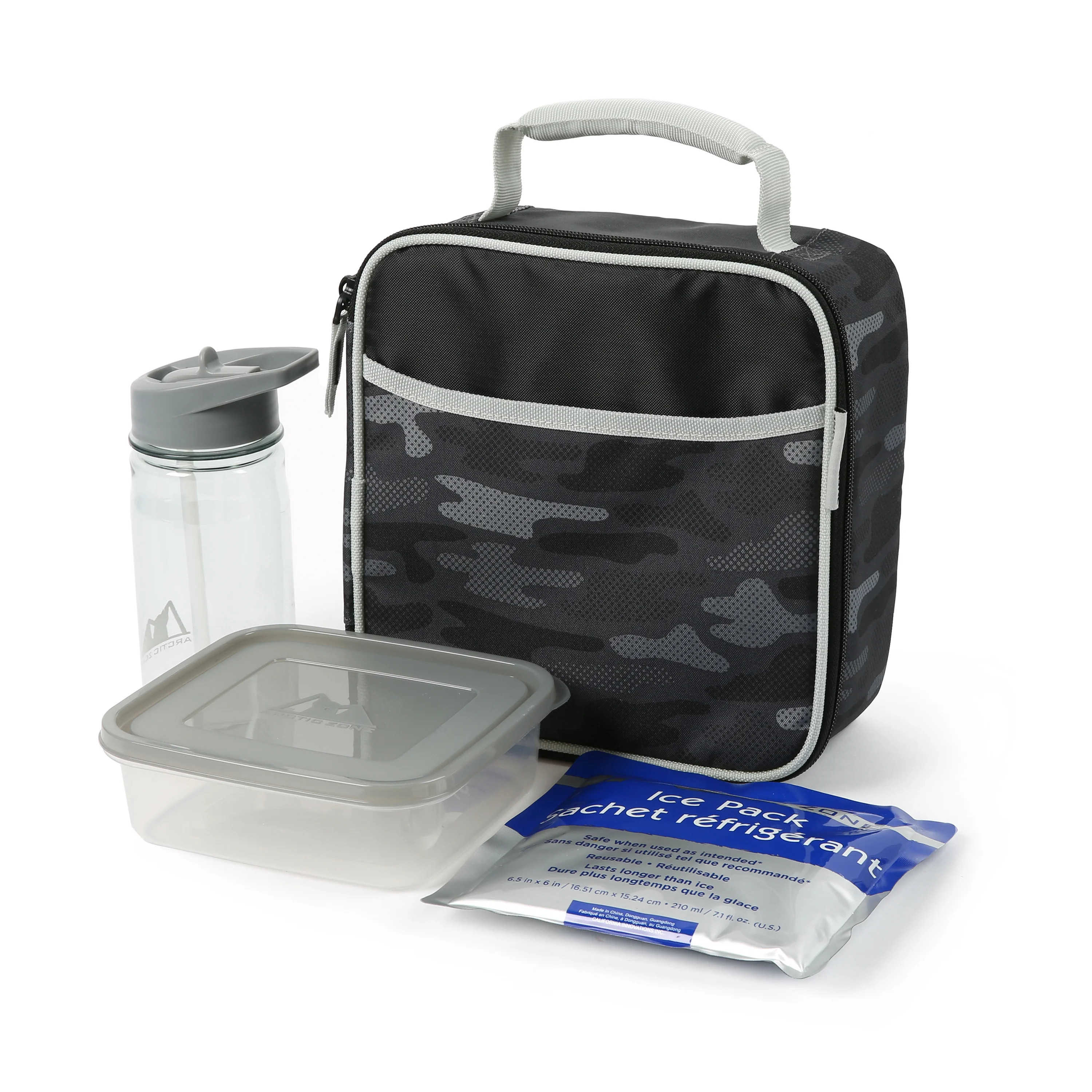 Arctic Zone Upright Reusable Lunch Box Combo with Accessories, Camouflage | Walmart (US)