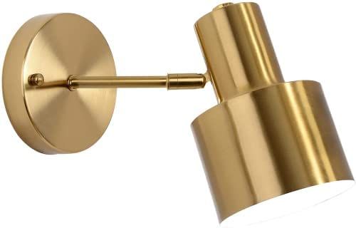 Gold Wall Sconce, Adjustable Wall Lamp Gold with Metal Shad for Bedroom, Living Room- OVANUS | Amazon (US)