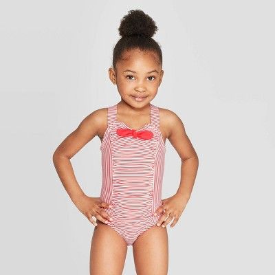 Toddler Girls' One Piece Swimsuit - Cat & Jack™ Red | Target
