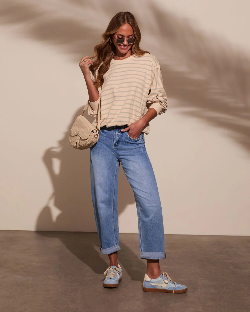 Golden Days Stretch Mid Rise Cuffed Barrel Jeans | VICI