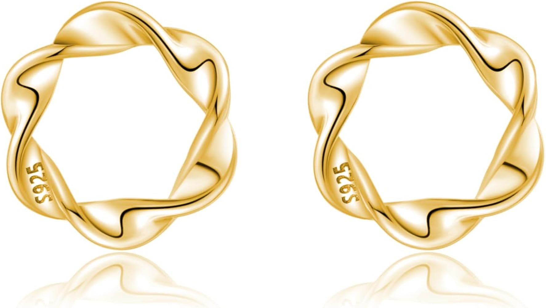 Reffeer Solid 925 Sterling Silver Circle Stud Earrings for Women Teens Minimalist Open Stud Earri... | Amazon (US)
