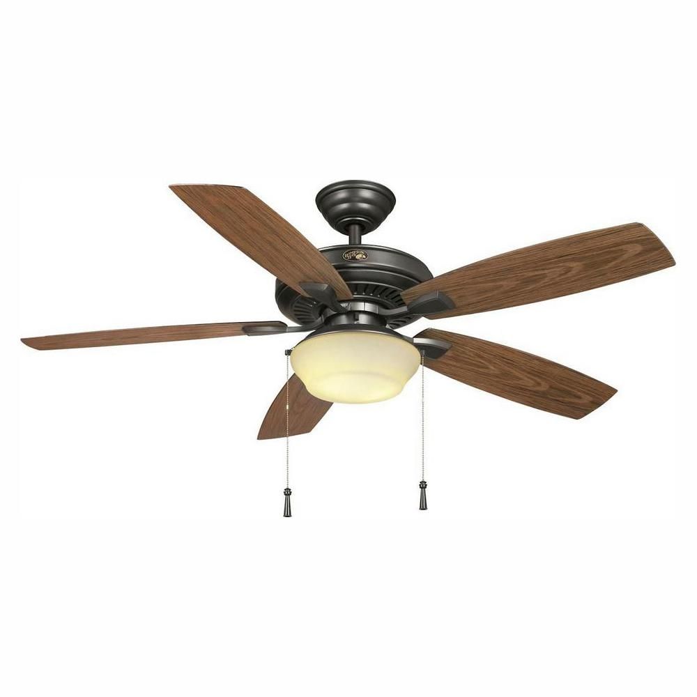 Hampton Bay Gazebo 52 in. LED Indoor/Outdoor Natural Iron Ceiling Fan with Light Kit-YG188-NI - T... | The Home Depot