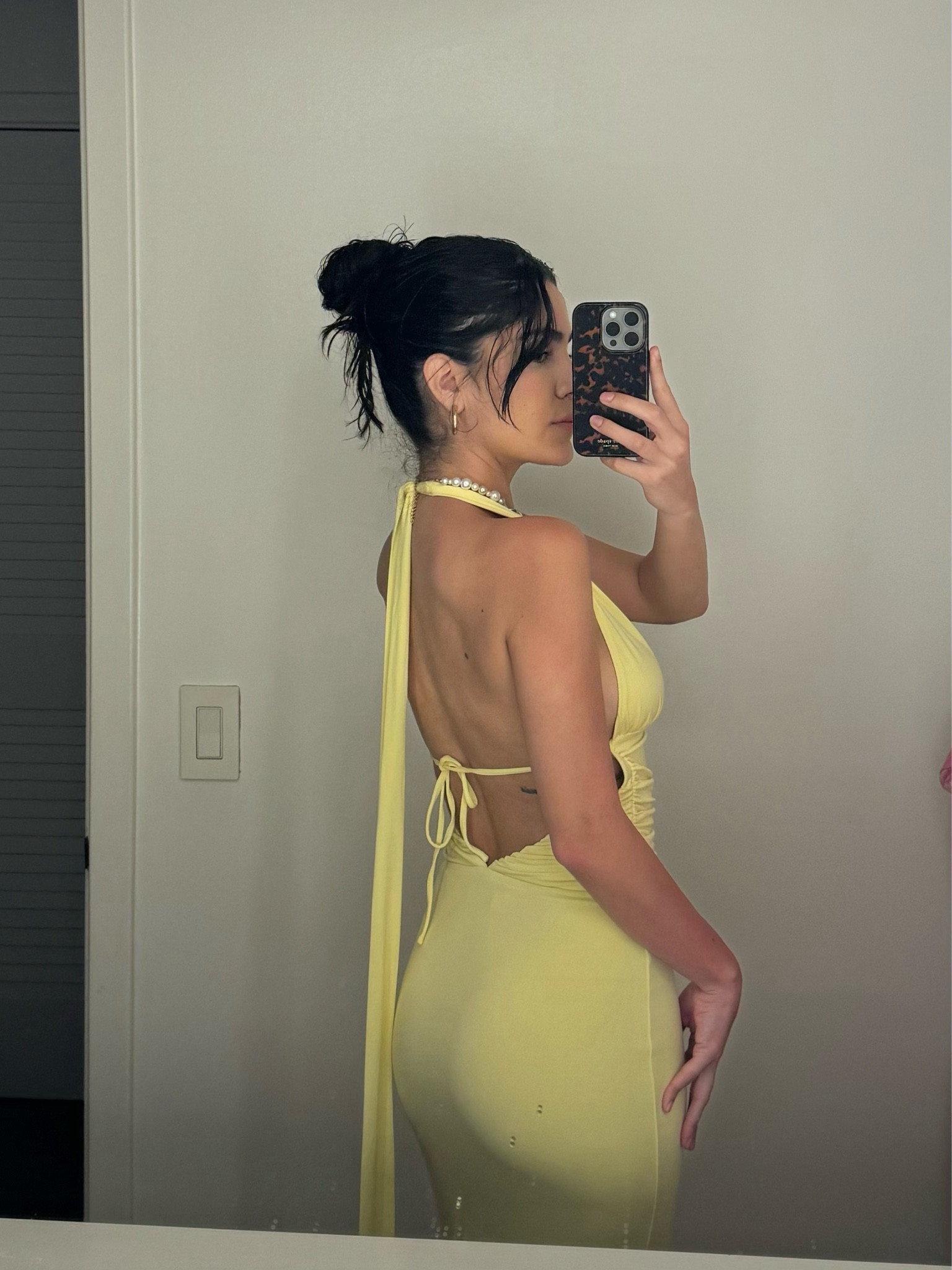 my Andy Anderson moment ☀️Dress, Vacation Outfit, Beach Outfit, Backless Dress, Yellow, summer style 