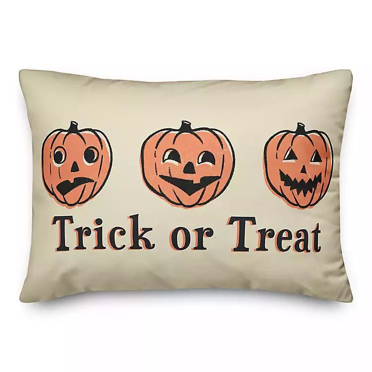 Trick or Treat Pumpkins Throw Pillow | Kirkland's Home
