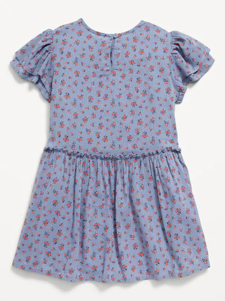 Printed Short-Sleeve Ruffled Bow Dress for Toddler Girls | Old Navy | Old Navy (US)