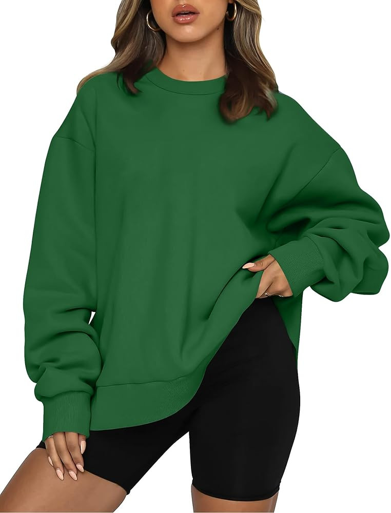 Oversized Sweatshirt for Women Crew Neck Long Sleeve Shirts Pullover Top | Amazon (US)