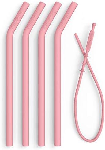 Reusable Silicone Drinking Straws - Big Size with Curved Bend for Tumblers Made from BPA Free No-... | Amazon (US)