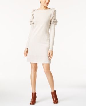 Style & Co Ruffle-Shoulder Sweater Dress, Created for Macy's | Macys (US)